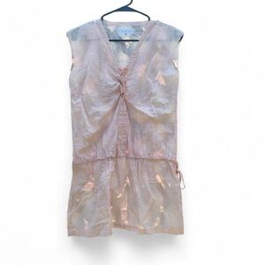 Light Pink V-Neck Sleeveless Blouse